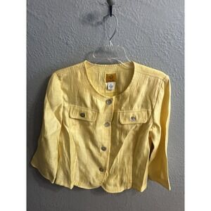 Womens Cropped Jacket Ruby‎ Road Size 6 Yellow